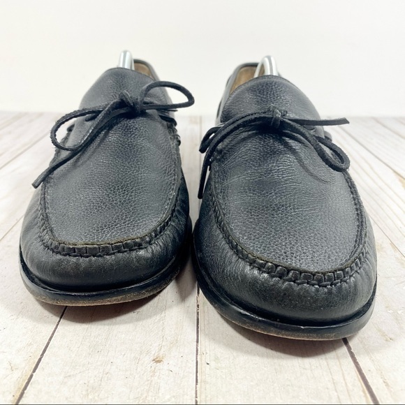 Cole Haan Black Pebbled Leather Moc Toe Loafer 11 - Picture 2 of 13